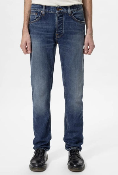 ID25059-Nudie Solid Ollie Wild Blue Jean
