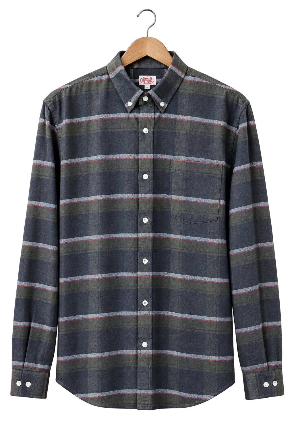 ID20013 Armor Lux Green Navy Check Shirt