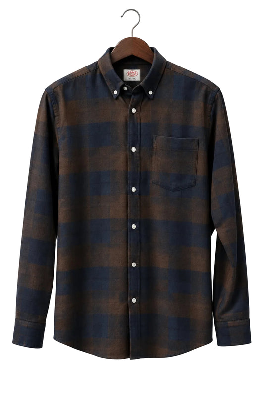 ID20012-Armor Lux Blue Brown Check Shirt