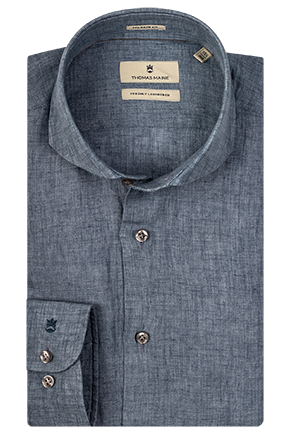 ID10235-Thomas Maine Denim Blue Linen Shirt