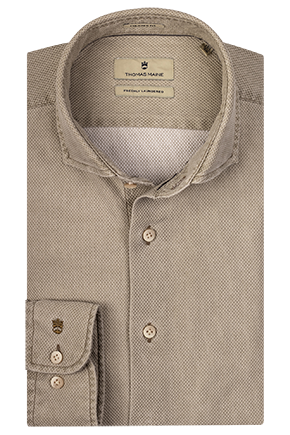 ID10232-Thomas Maine  Khaki Washed Waffle Shirt