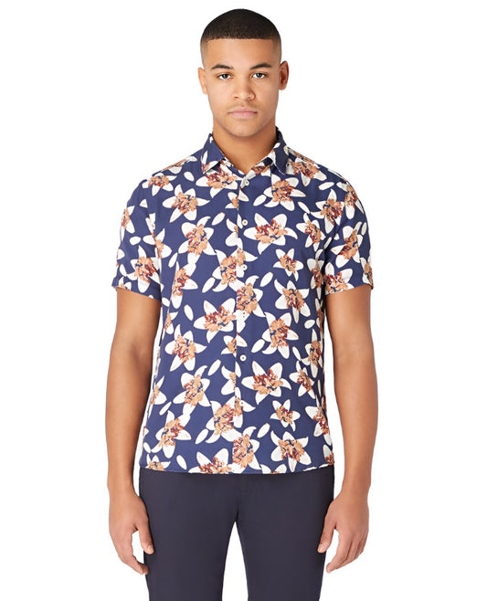 ID70258-Remus Navy Floral Shirt