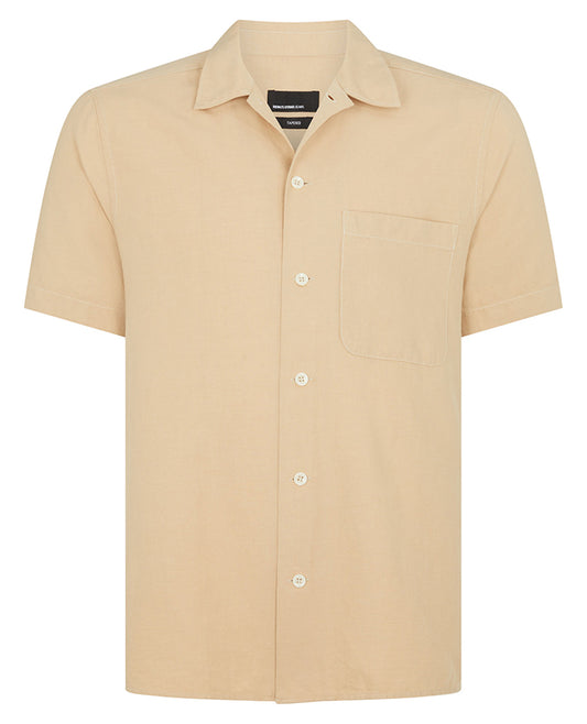 ID70254-Remus Linen Mix Short Sleeve Shirt Beige