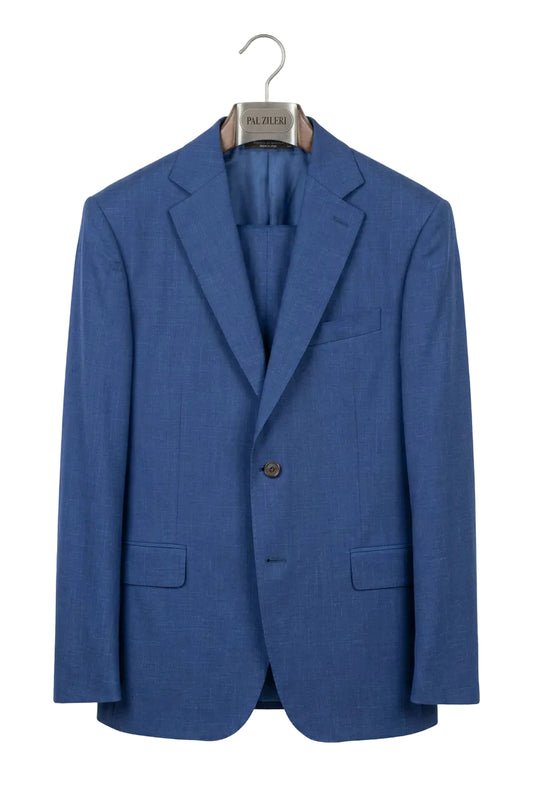 ID7130-Pal Zileri Wool Linen Suit in Blue