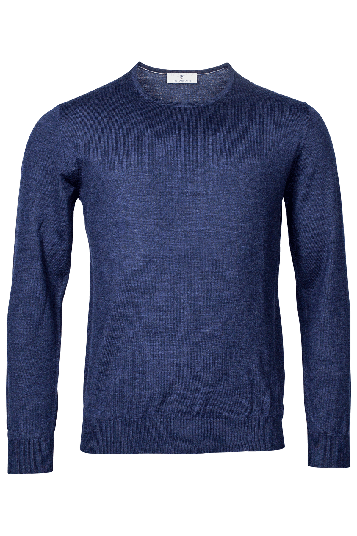 ID20310-Thomas Maine  Denim Blue Merino Crew