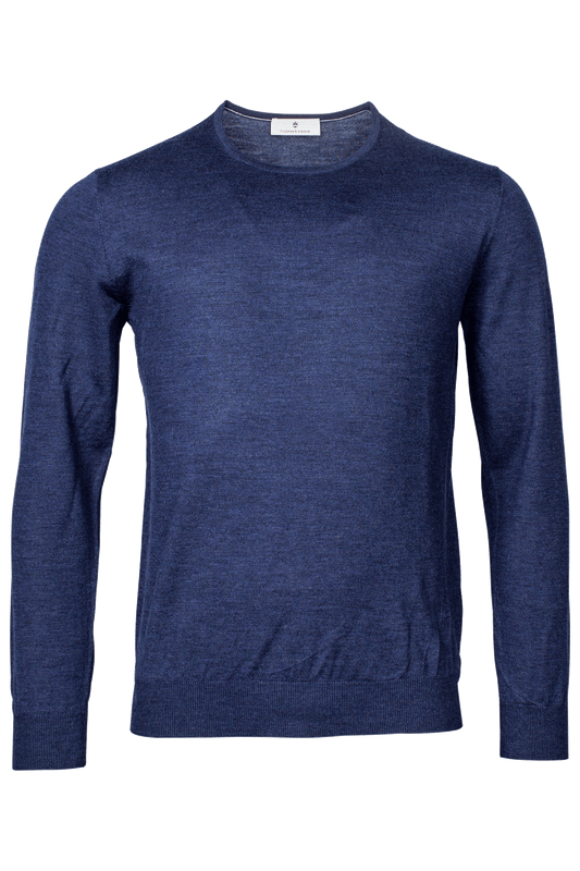 ID20310-Thomas Maine  Denim Blue Merino Crew