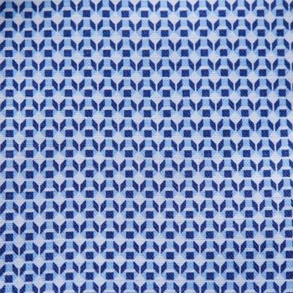 ID5408-Eton Slim Blue Micro Geometric Shirt