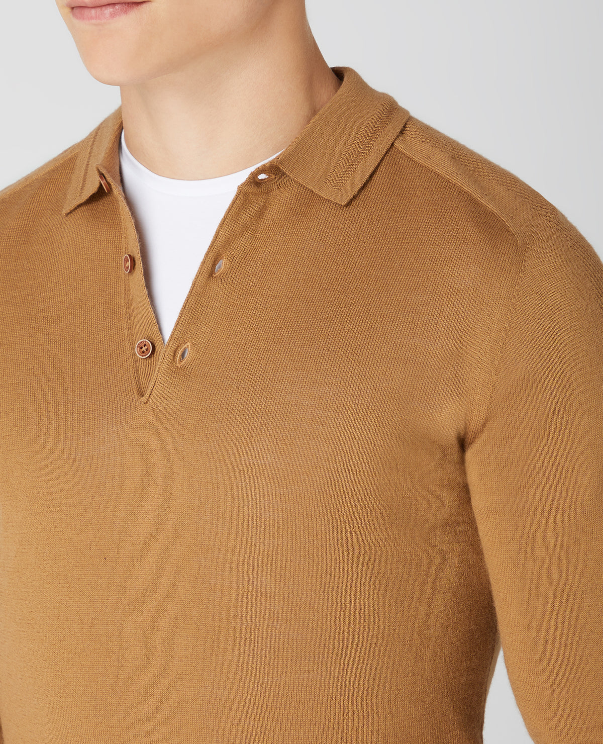 ID40028-Remus Camel Long Sleeve Polo