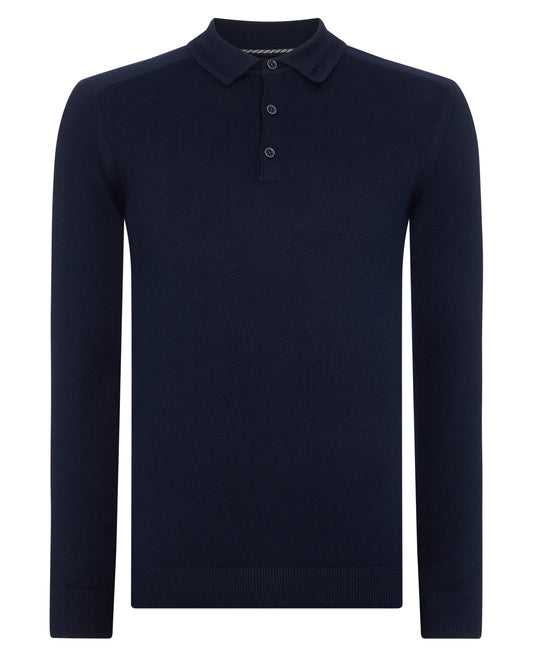 ID40027-Remus Navy Long Sleeve Polo