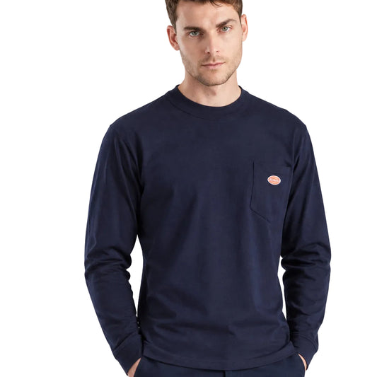 ID40248-Armor Lux Navy Pocket Long Sleeve T