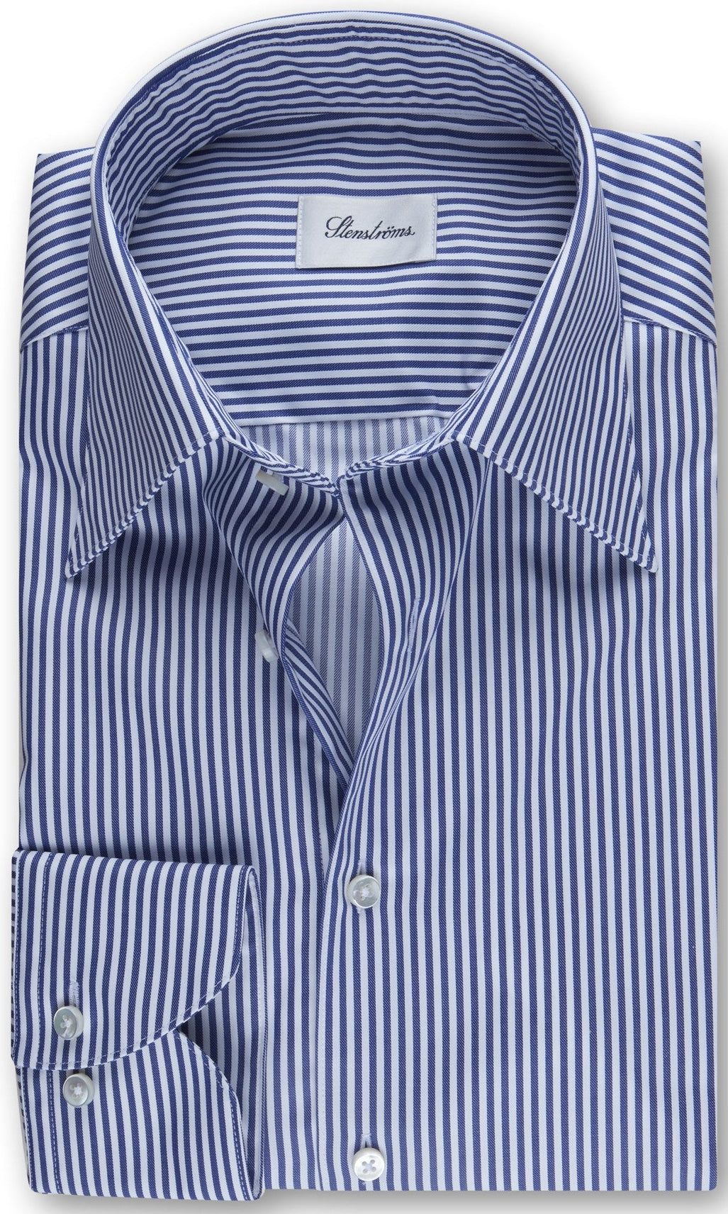 ID50299-Stenstroms White Navy Bengal Stripe
