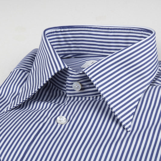 ID50299-Stenstroms White Navy Bengal Stripe