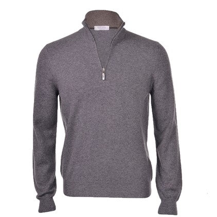 ID8318-Gran Sasso Grey Zip Wool Cash