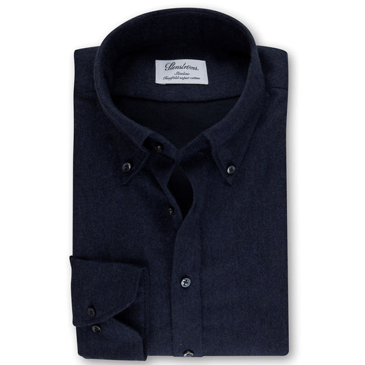 ID20303-Stenstroms Navy Flannel Button Down Shirt