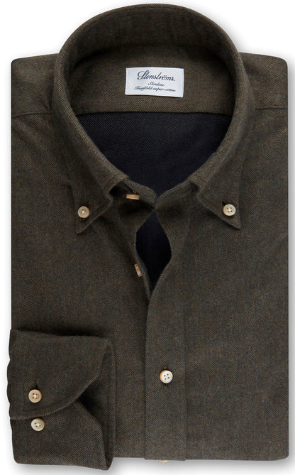 ID20305-Stenstroms Shirt Olive Flannel Shirt