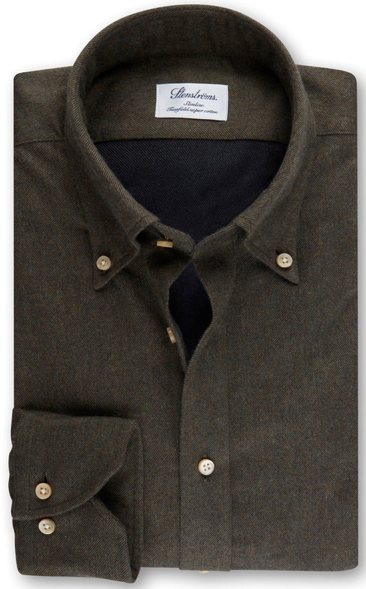 ID20305-Stenstroms Shirt Olive Flannel Shirt