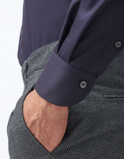 ID20337-Xacus Navy Wrinkle Free Shirt