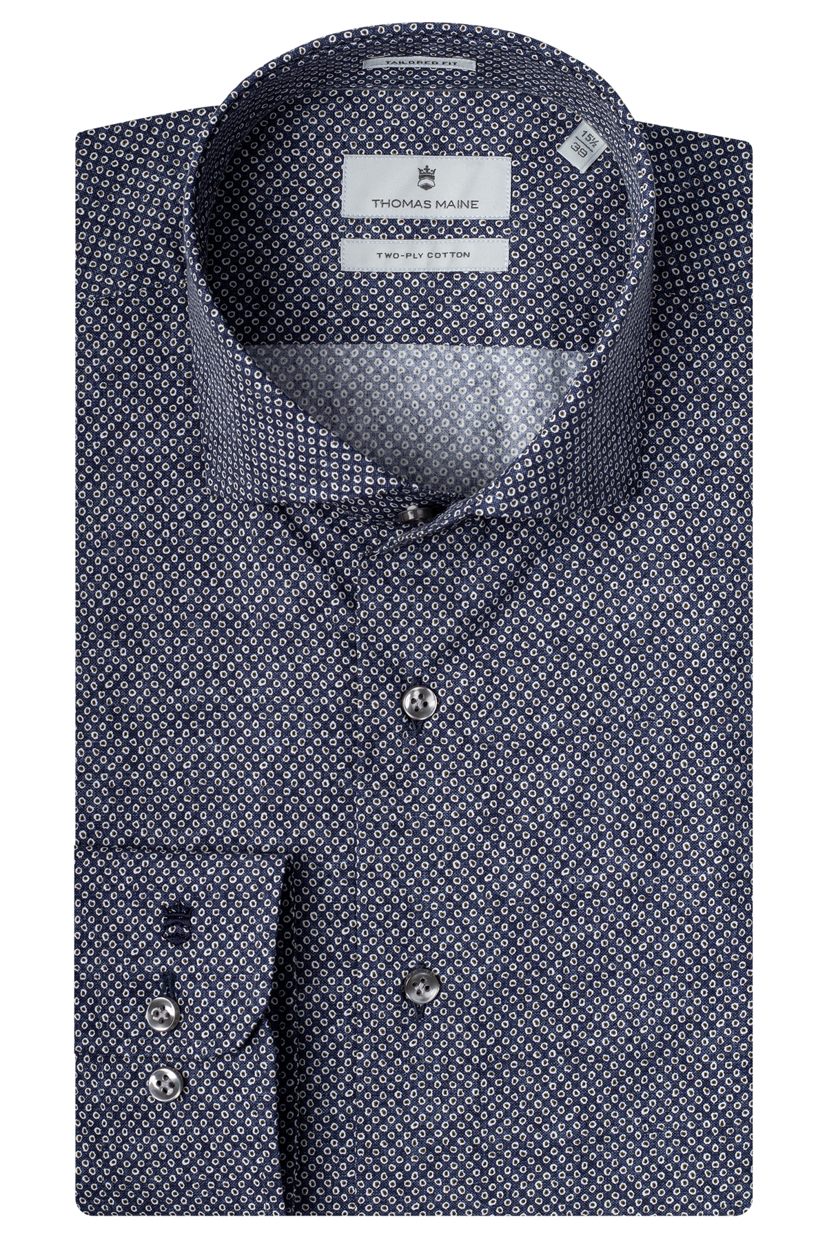 ID20478 Thomas Maine Blue Neat Pattern Shirt