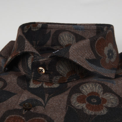 ID40111-Stenstroms Brown Floral Shirt