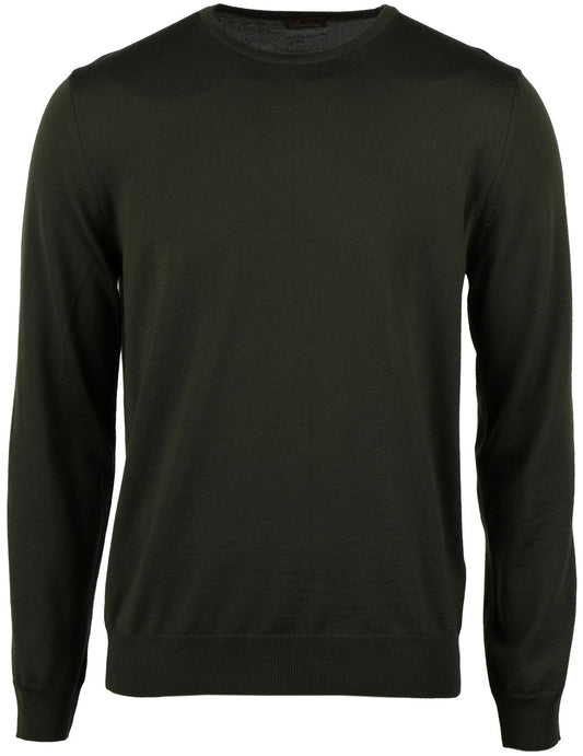 ID40117-Stenstroms Olive Crew Merino Elbow Patch