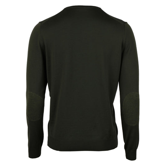 ID40117-Stenstroms Olive Crew Merino Elbow Patch