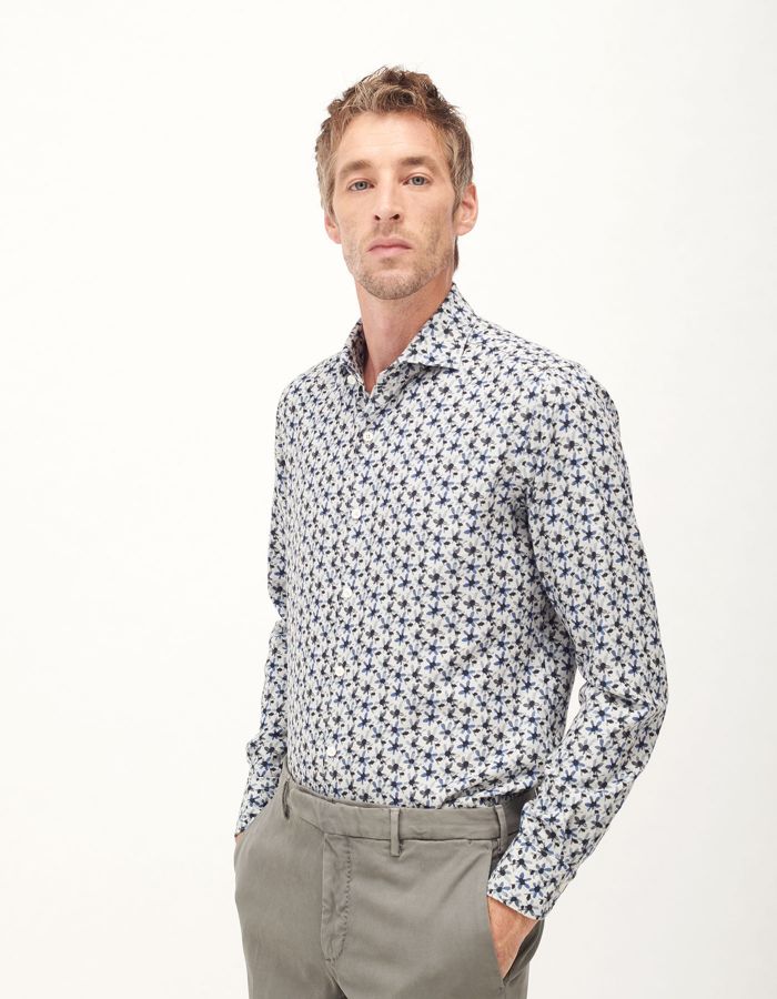 ID40286-Xacus Petal Print Shirt