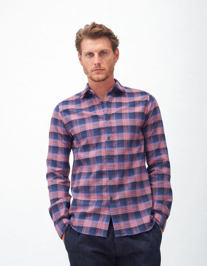 ID40293-Xacus Blue Red Flannel Check Shirt