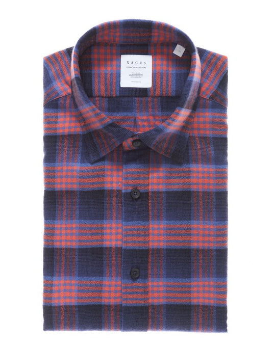 ID40293-Xacus Blue Red Flannel Check Shirt