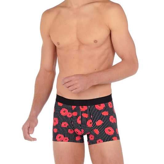 ID40361-Hom  Black Boxer Poppy Print