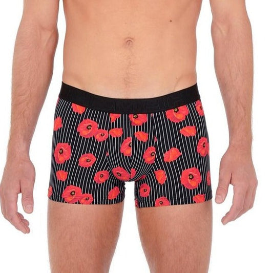 ID40361-Hom  Black Boxer Poppy Print