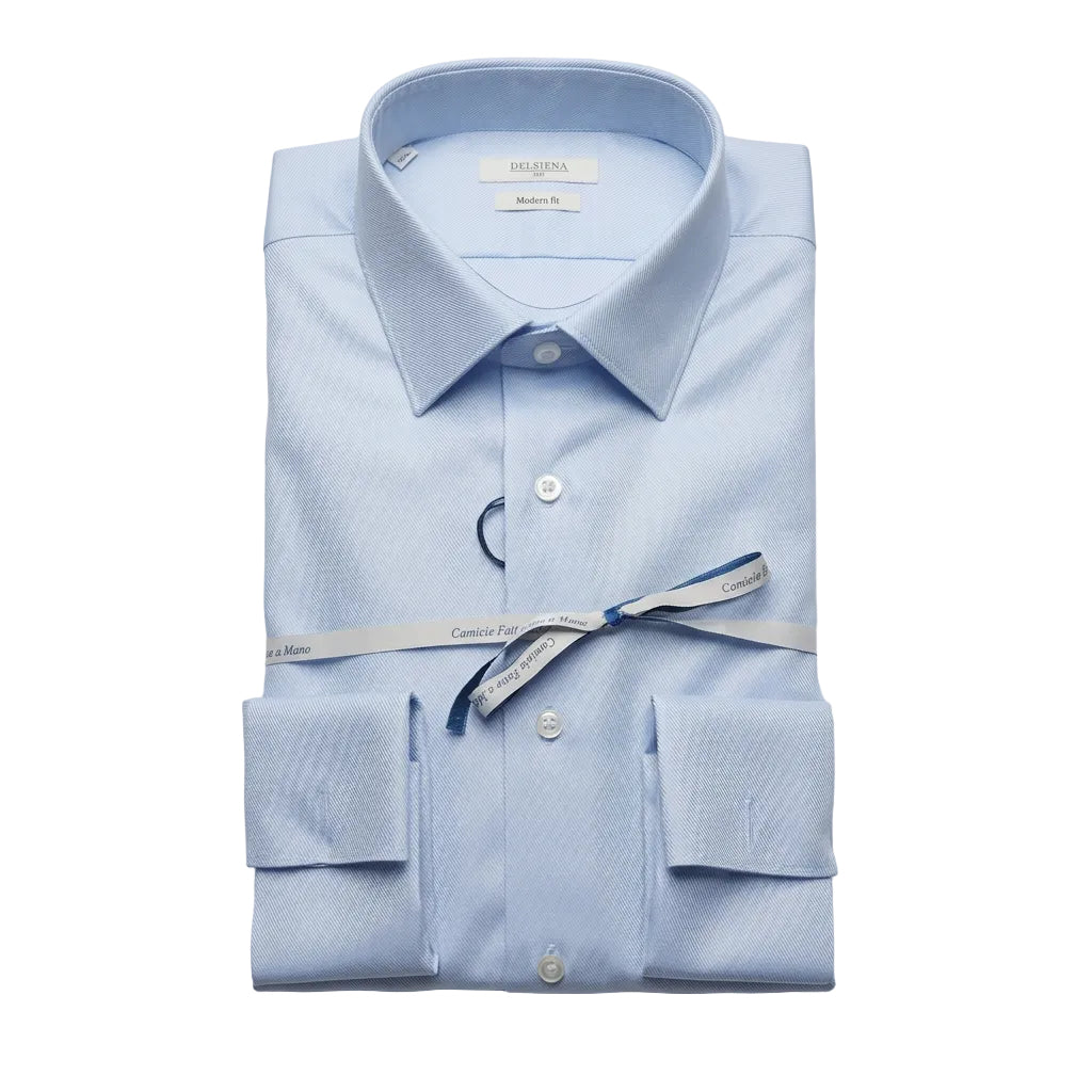 ID4222-Delsiena Blue Double Cuff Shirt