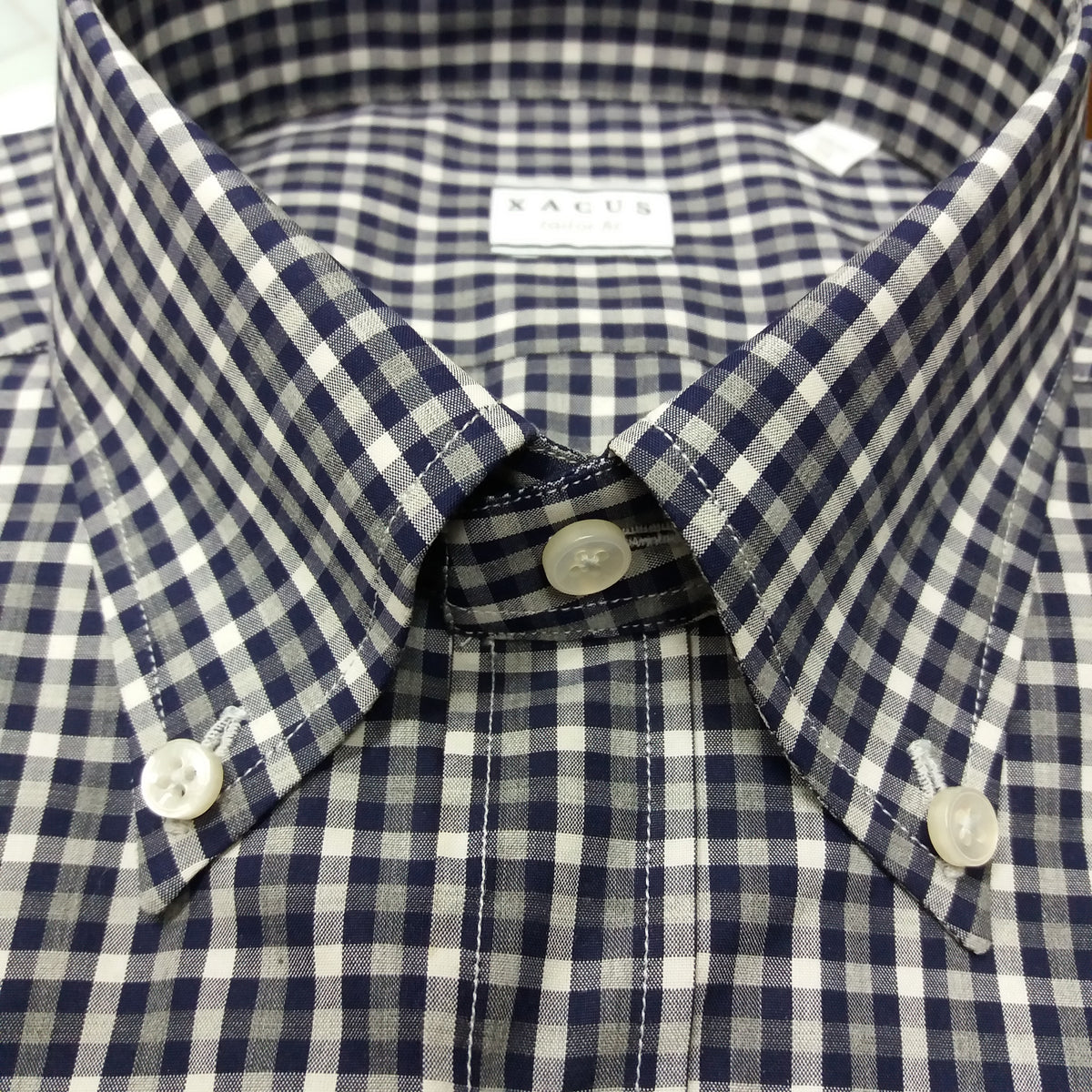 ID4052-Xacus Blue Check Shirt