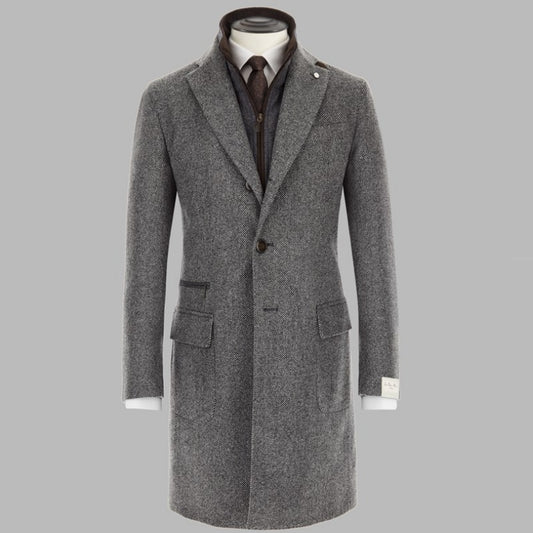 ID6490-Luigi Bianchi Mantova Grey Overcoat