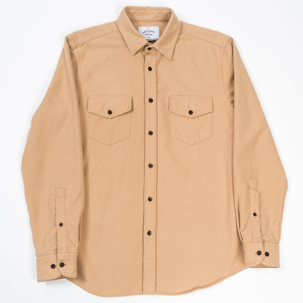 ID4408-Portuguese Flannel Campo Camel Shirt