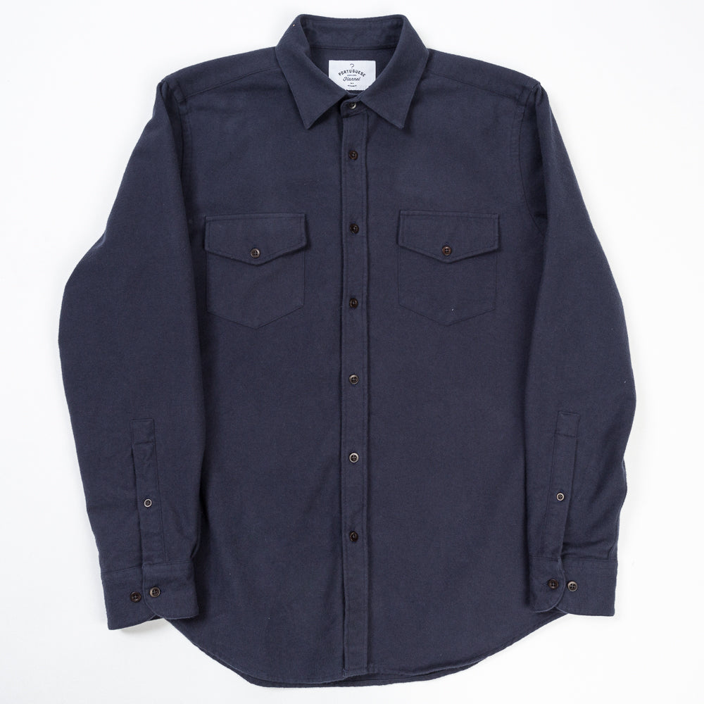 ID4410-Portuguese Flannel Campo Navy Shirt