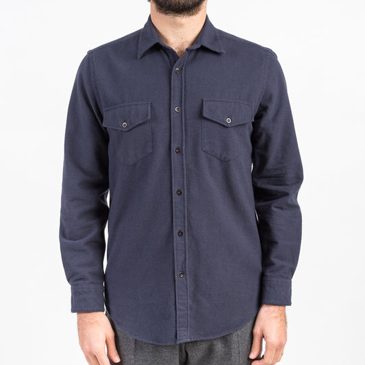 ID4410-Portuguese Flannel Campo Navy Shirt