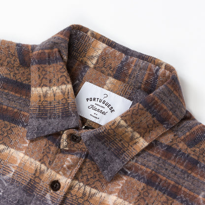 ID4412-Portuguese Flannel Iberia Brown Shirt