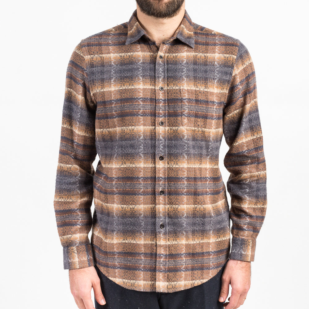 ID4412-Portuguese Flannel Iberia Brown Shirt