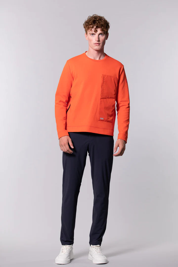 ID70136-Duno Orange Pocket Sweatshirt
