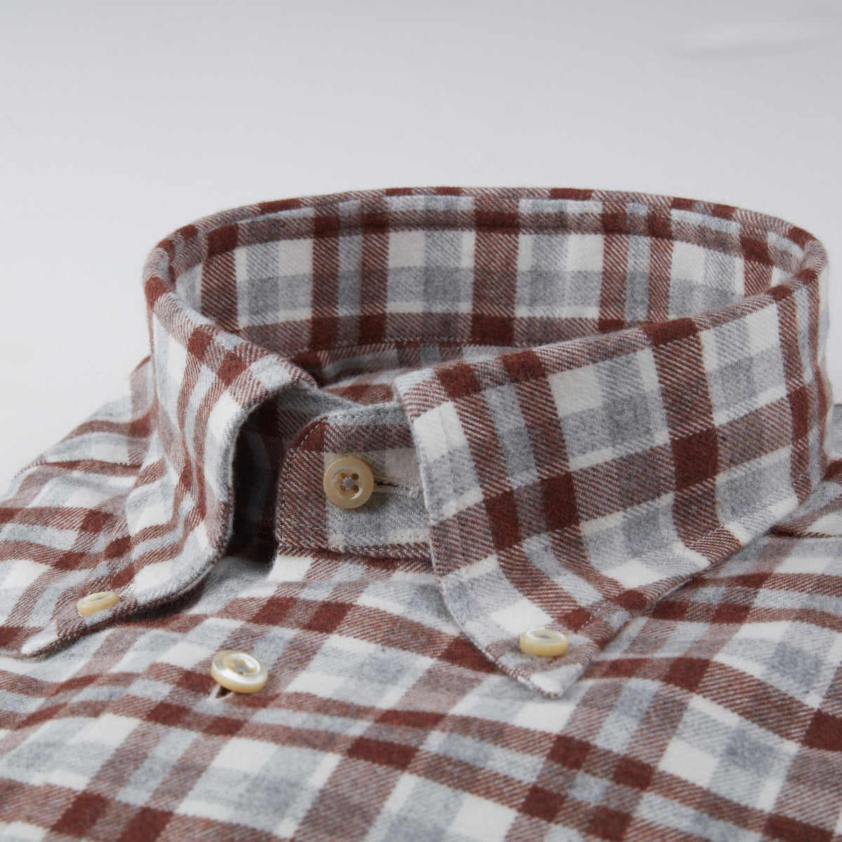ID60330-Strenstroms- Check Button Down Rust Grey