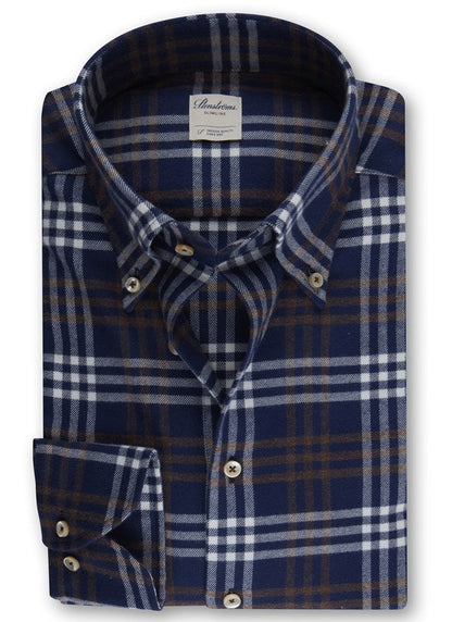 ID60328-Strenstroms-Navy Brown Check Button Down