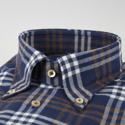ID60328-Strenstroms-Navy Brown Check Button Down