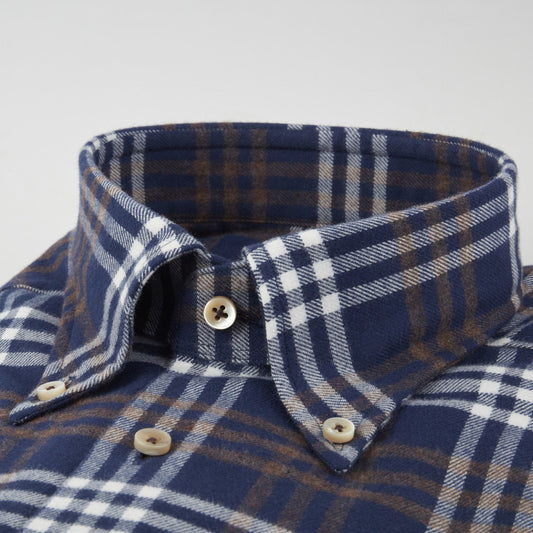 ID60328-Strenstroms-Navy Brown Check Button Down
