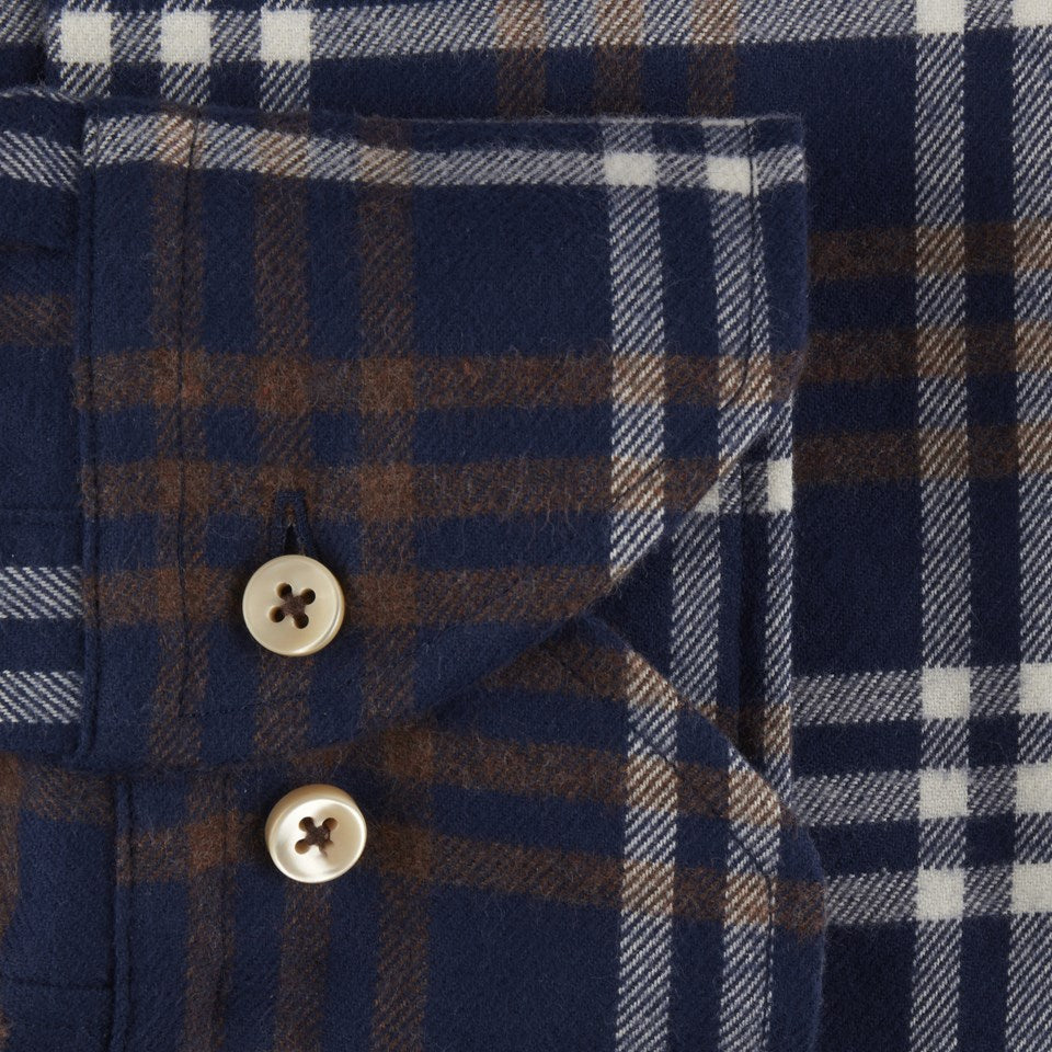 ID60328-Strenstroms-Navy Brown Check Button Down