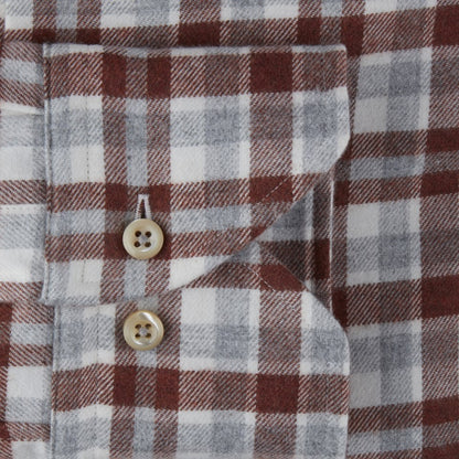 ID60330-Strenstroms- Check Button Down Rust Grey