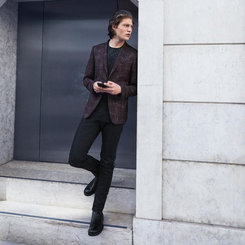 ID4299-Pal Zileri Lab Wine Fleck Jacket