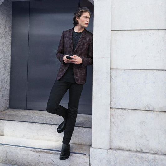 ID4299-Pal Zileri Lab Wine Fleck Jacket