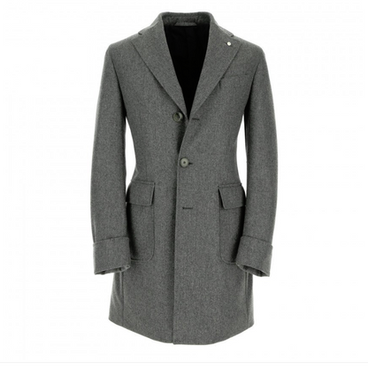 ID6489-LBM Grey Padded Overcoat