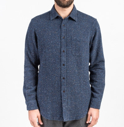 ID4406-Portuguese Flannel Blue Marl Shirt