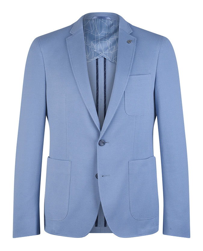 ID7189-Remus Uomo Sky Blue Waffle Jacket
